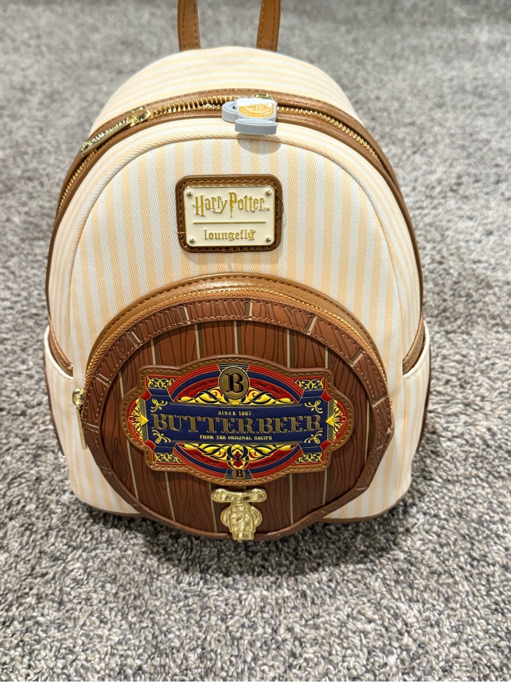 Loungefly Harry Potter Butterbeer Mini Backpack - Cream & Brown